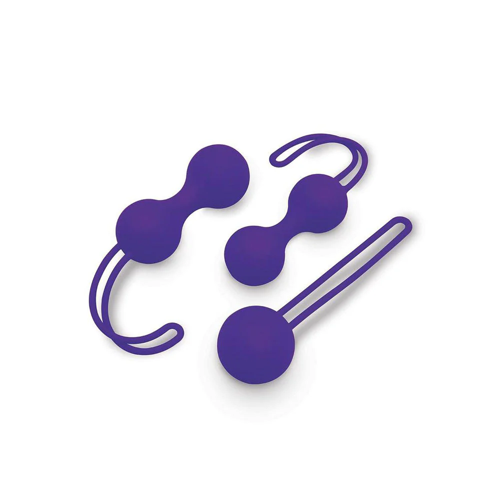 Bodywand Squeeze 3pc Kegel Training Set - Purple Weighted Kegel Ball Set - 3 Piece Kit - Image 3