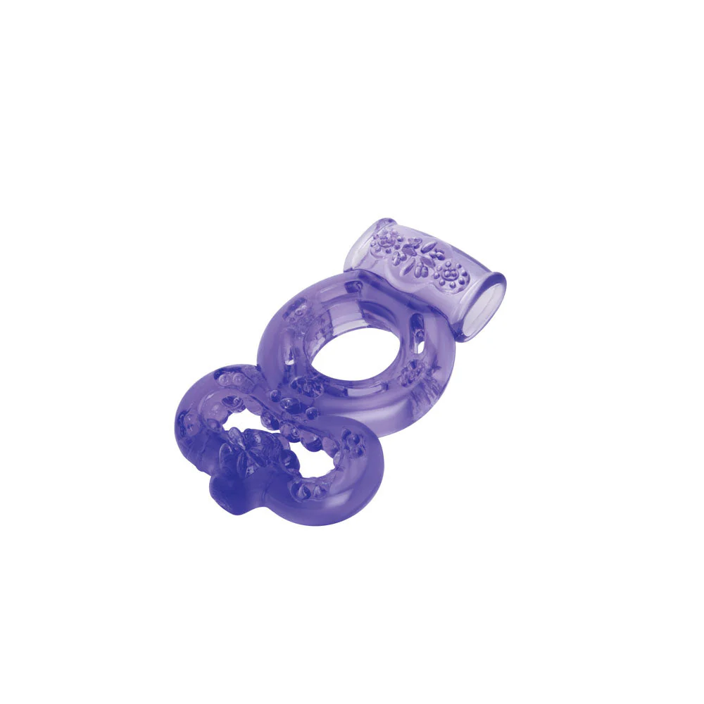 Bodywand Rechargeable Duo Ring - Purple USB Rechargable Vibrating Cock Ring - Image 3