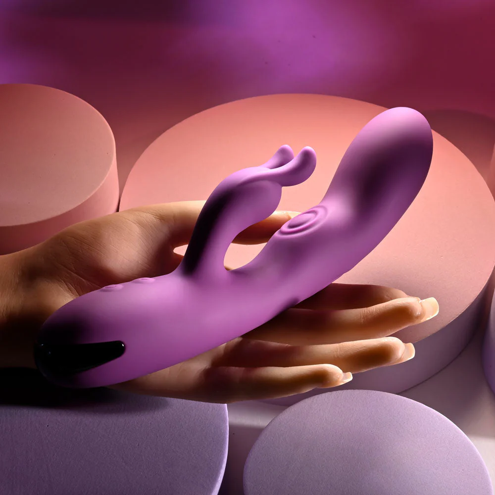 Playboy Pleasure BUSY BUNNY - Purple 22.6 cm USB Rechargeable Rabbit Vibrator with Tapping Shaft - Image 7